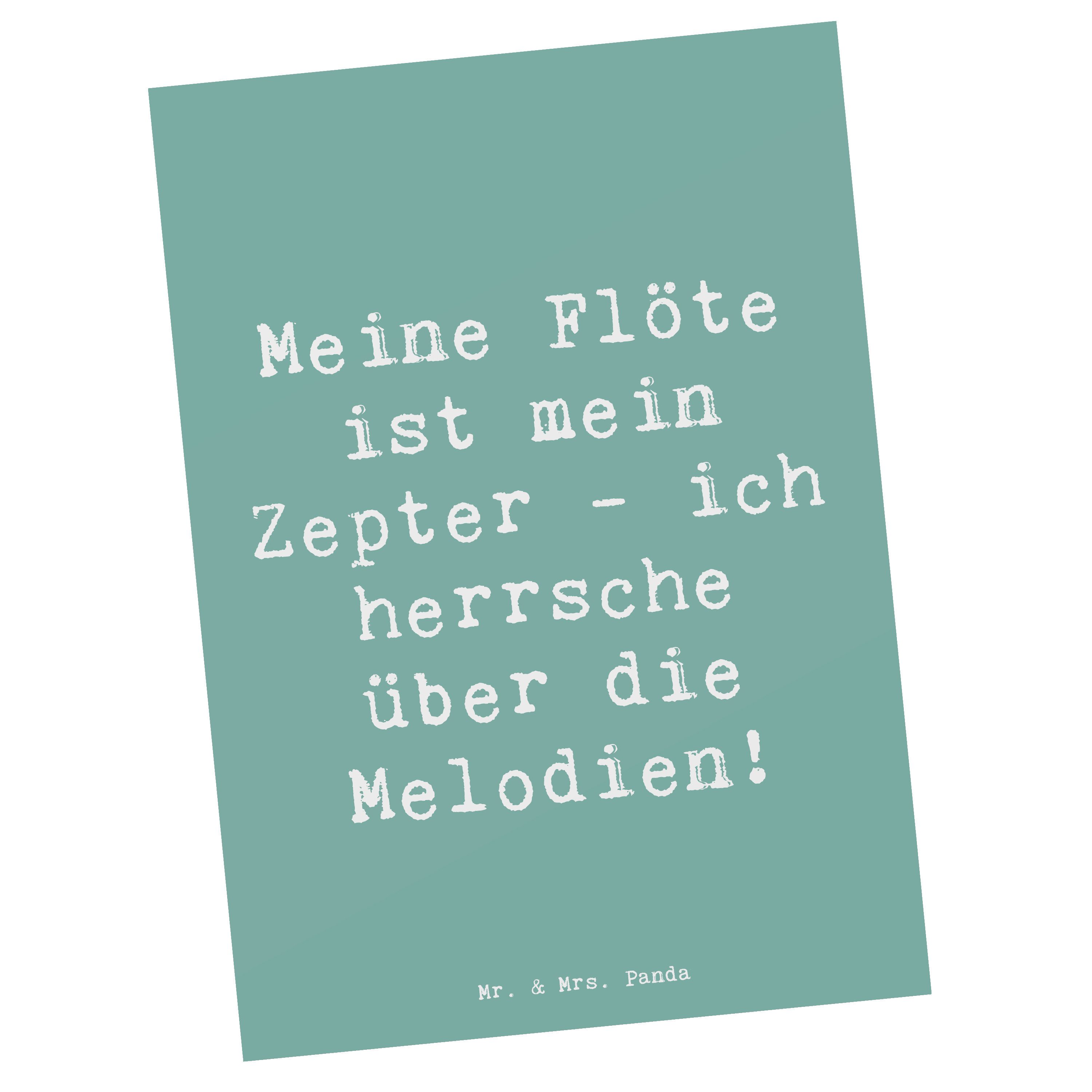Postkarte Spruch Flötenzauber - Meeresbrise - Geschenk, Zepter, Windinstrument