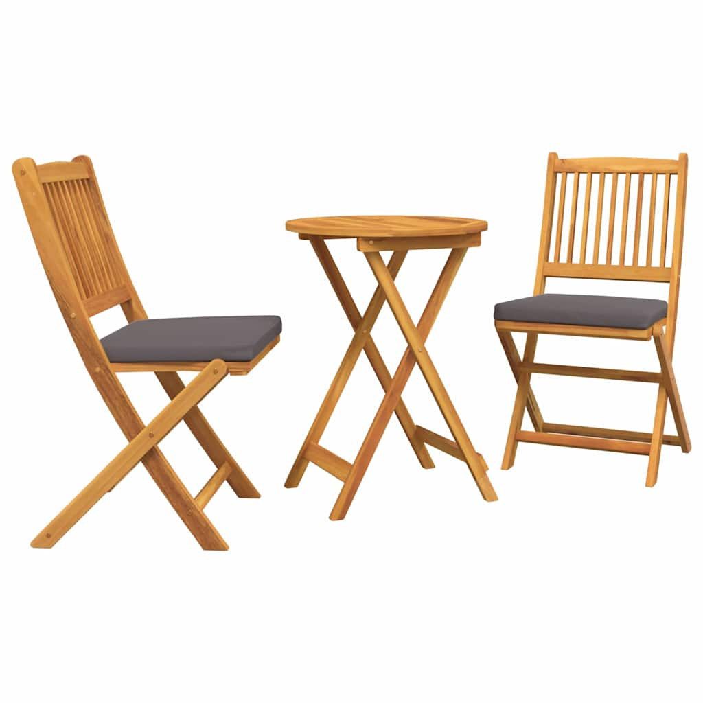 vidaXL Gartenlounge-Set Garten Bistro Set 3 Stk. Braun Massivholz, (3-tlg)