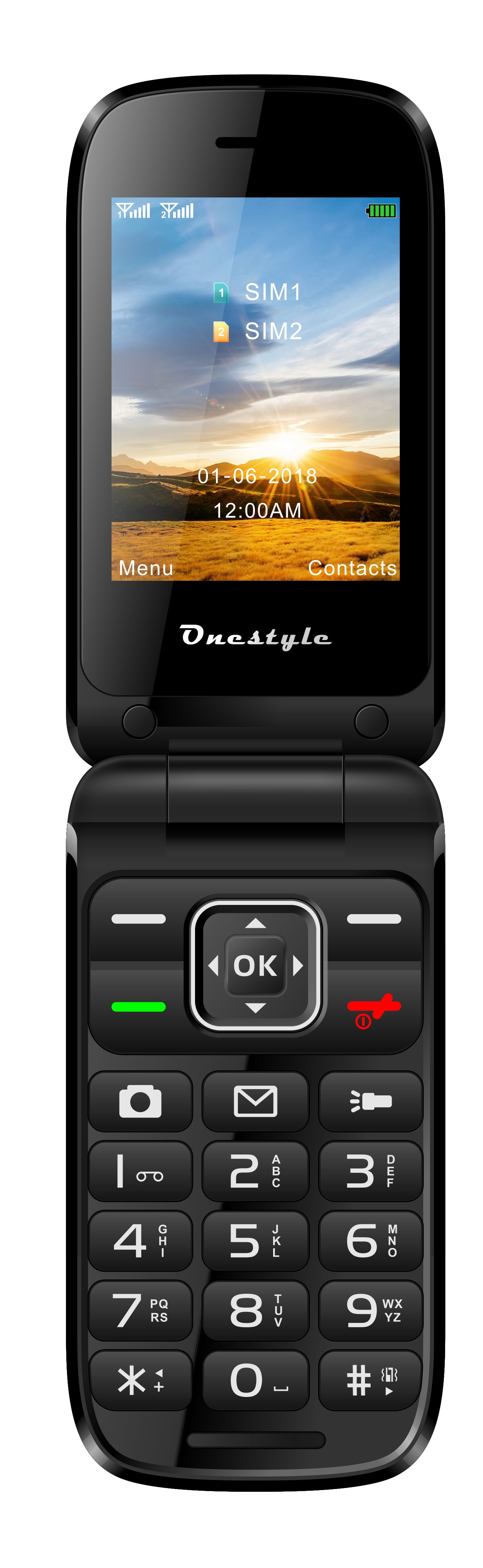 Onestyle Platin Dual-SIM, Social-Media Funktionen, Mobiltelefon Klapphandy (2,8 Zoll, Kamera, Tik Tok, Facebook, Youtube)