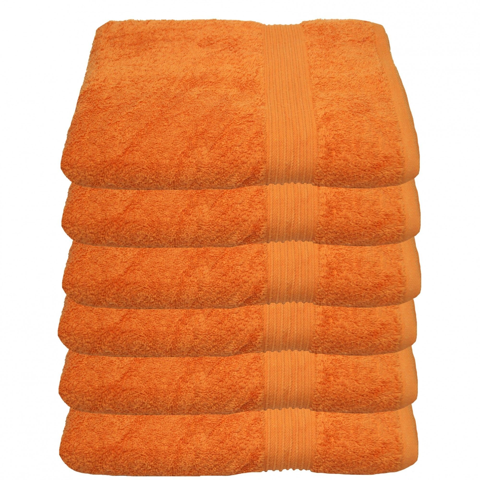 (6-St) Handtücher Baumwolle 50 Julie 6-Handtücher-Orange-Handtuch cm, Julsen 100 x
