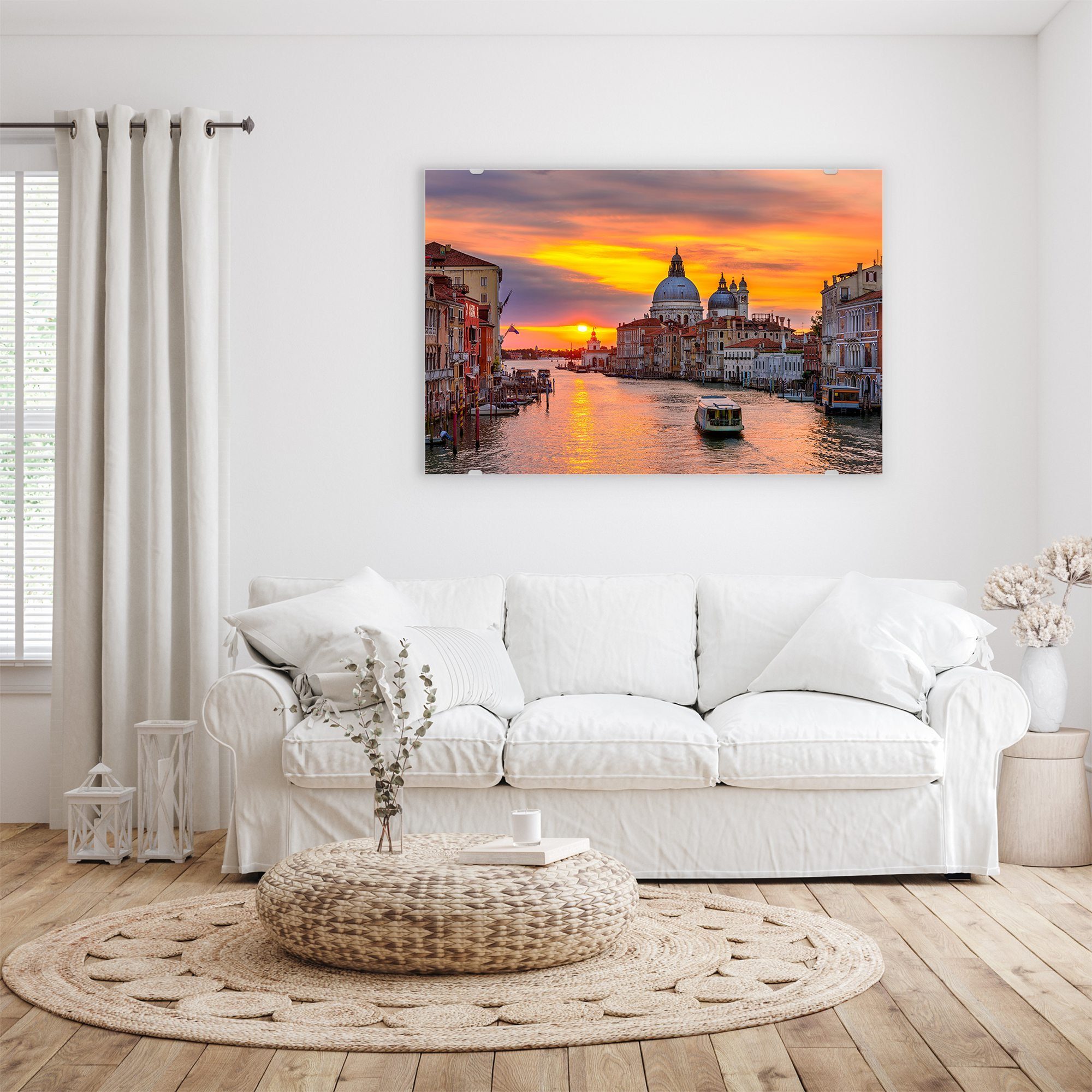 Primedeco Glasbild Wandbild Canal Grande, Venedig, Sunset mit Aufhängung, S günstig online kaufen