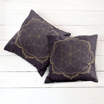 Kissenbezüge Modern Accent Doppelseitiger Digitaldruck, Abakuhaus (2 Stück), Mandala Geometrie-Kunst-Blume