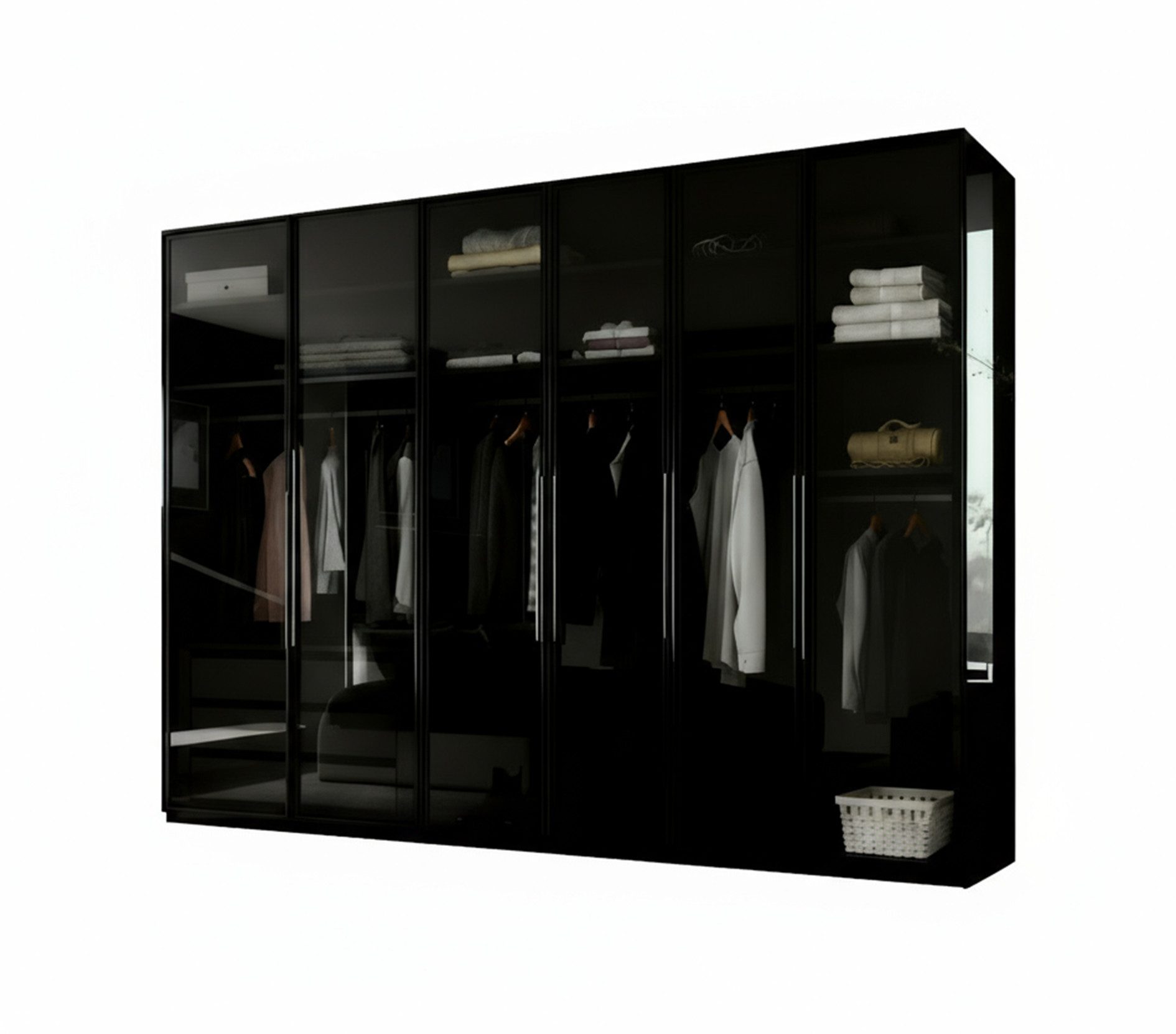 Palms-Store Kleiderschrank Kleiderschrank Monaco Hochglanz, mit Glasrahment günstig online kaufen