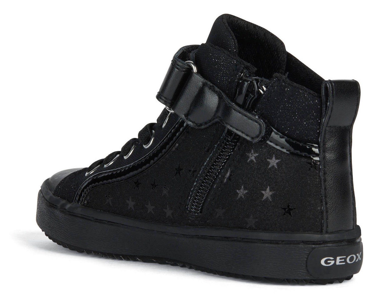 J Geox Sneaker schwarz Sternenmuster KALISPERA stylischem mit GIRL