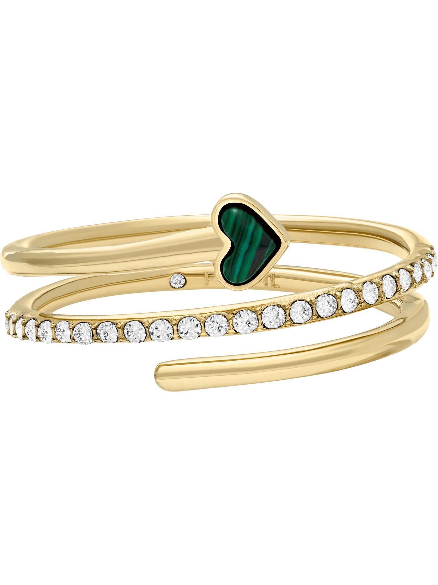 Fossil Fingerring Fossil Damen-Damenring Edelstahl Malachit, günstig online kaufen