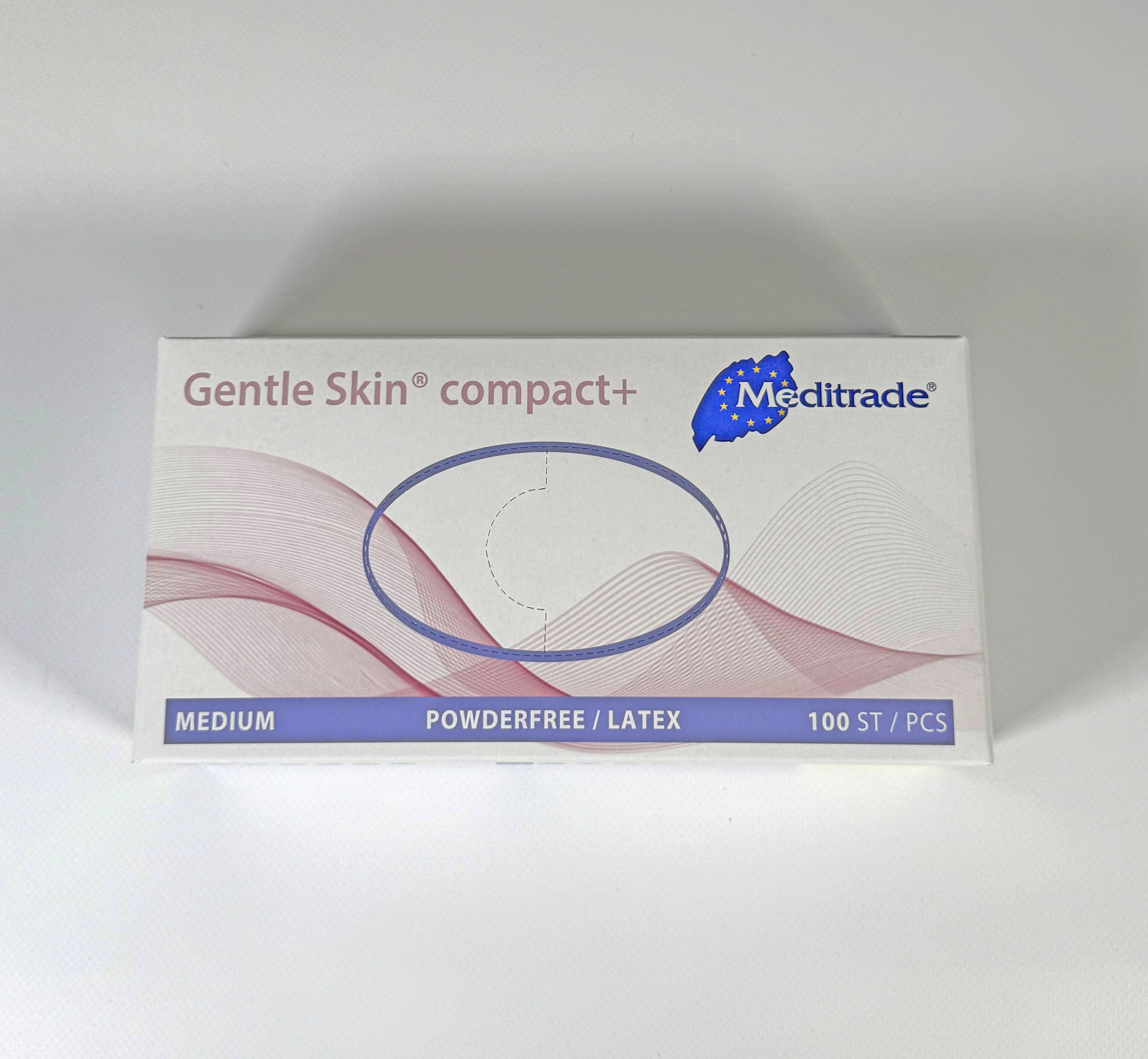 MediTrade Arbeitshandschuhe Gentle SkinÂ® compact+ - M (Packung, 100-St., 1 Verkaufseinheit) unsteril, puderfrei, texturiert, Rollrand, Einmalgebrauch