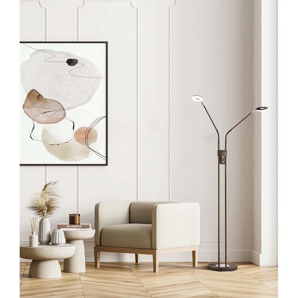 FISCHER & HONSEL LED Stehlampe, LED-Leuchtmittel fest verbaut, Farbwechsel, Neutralweiß, Warmweiß, Standleuchte Stehlampe Beistellleuchte dimmbar LED CCT