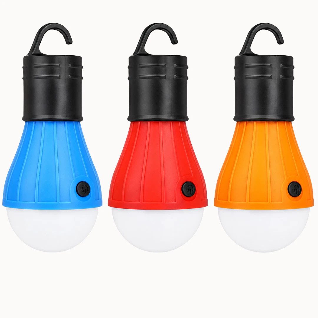 EUROBATT Sp. z o.o. Laterne 3x LED Campinglaterne Batteriebetrieb 3 Modi mit Haken Zeltlampe (Campinglampen-Set, 3-St., 3-teilig; 3× LED-Campinglaterne; je Lampe 3× AAA-Batterien)