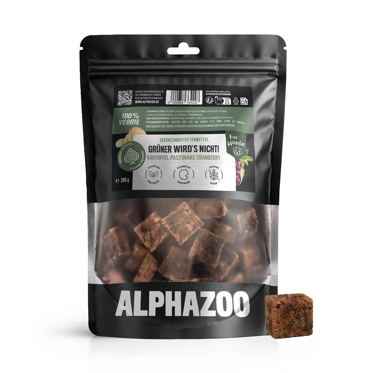 ALPHAZOO Grüner wird's nicht 260g Gemüse, Snack, Manufakturqualität
