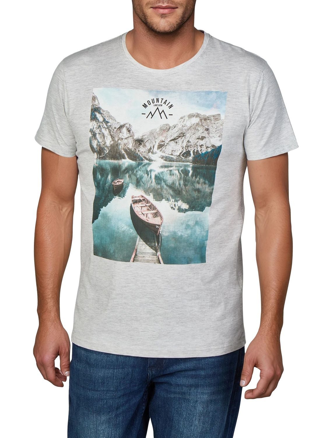 riverso T-Shirt Herren Fotoprintshirt RIVLukas Regular Fit (1-tlg) Kurzarm Tee Shirt mit Rundhalsausschnitt aus 100% Baumwolle