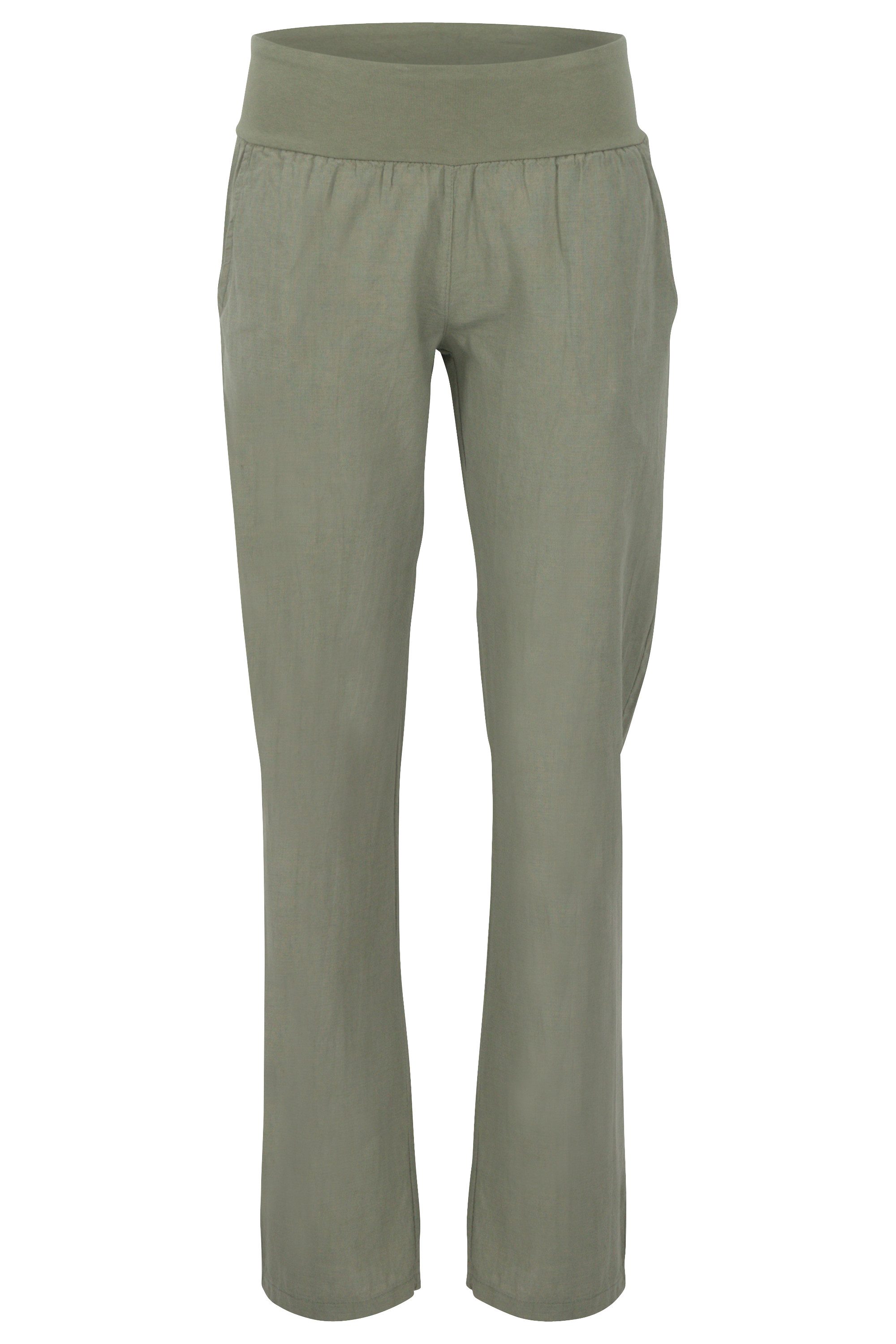 malito more than fashion Leinenhose malito Damen Hose aus Leinen, Stoffhose in Uni Farben, Freizeithose leichte Stoffhose mit elastischem Bund