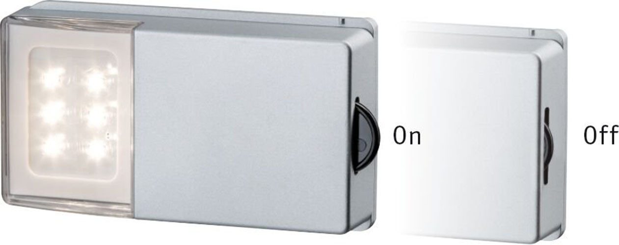 Paulmann LED Unterbauleuchte Schrankleuchte SnapLED 53x95mm 25lm 2700K Silber, LED fest integriert, Warmweiß