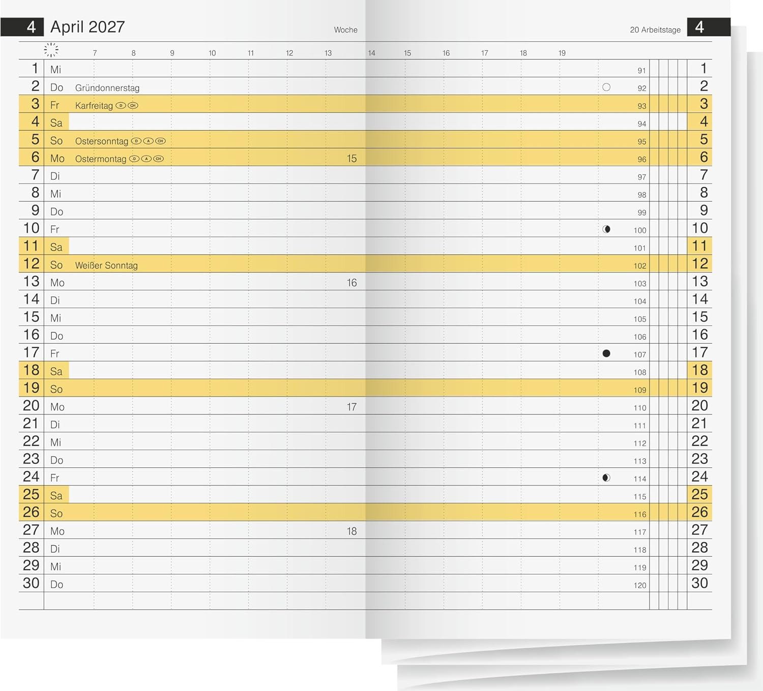 RIDO Buchkalender rido/idé Kalender Ersatzkalendarium d 15 2027