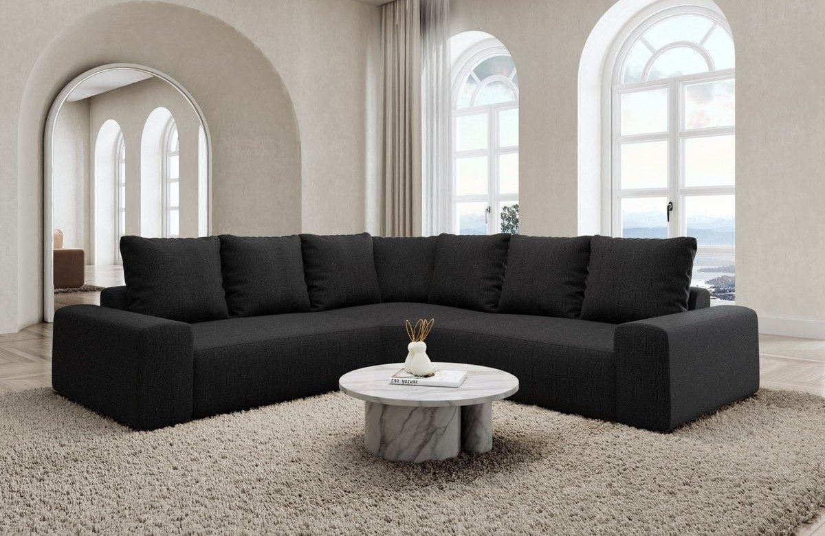 Sofa Dreams Ecksofa Ecksofa Gomera L Form Stoff, Strukturstoff, Samtstoff, Boucléstoff, Zierkissen, L-Form, Ecksofa