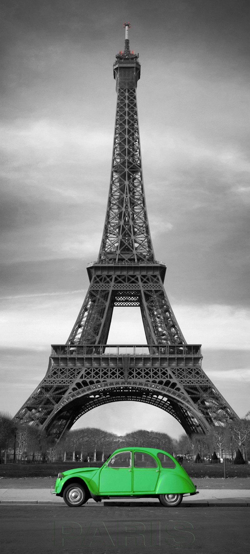 Papermoon Türtapete "TÜR" PREMIUM-VLIES-Tapete, leicht strukturiert, Seidenmatt, restlos trocken abziehbar, (komplett Set inkl. Tapetenkleister, 19516), Eifel Tower