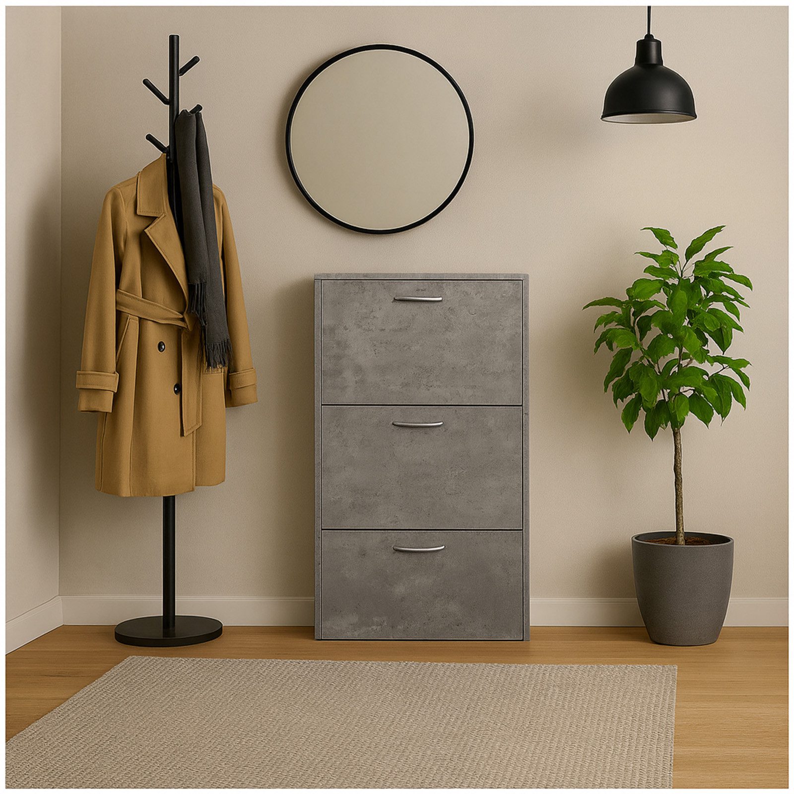 HTI-Living Schuhkipper Schuhschrank Thekla Beton (Stück, 1 St., 1 Schuhschr günstig online kaufen