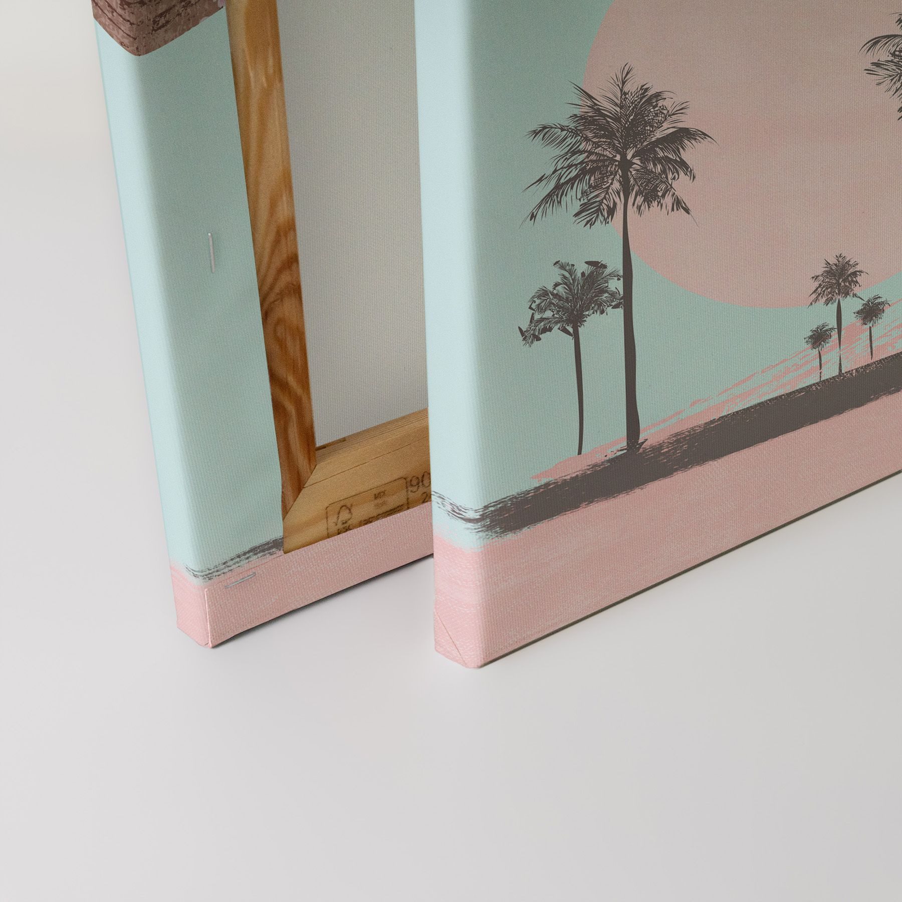 Tadessi Leinwandbild Miami Strand Rosa Blau Blau Rosa versch. Größen, Gemälde