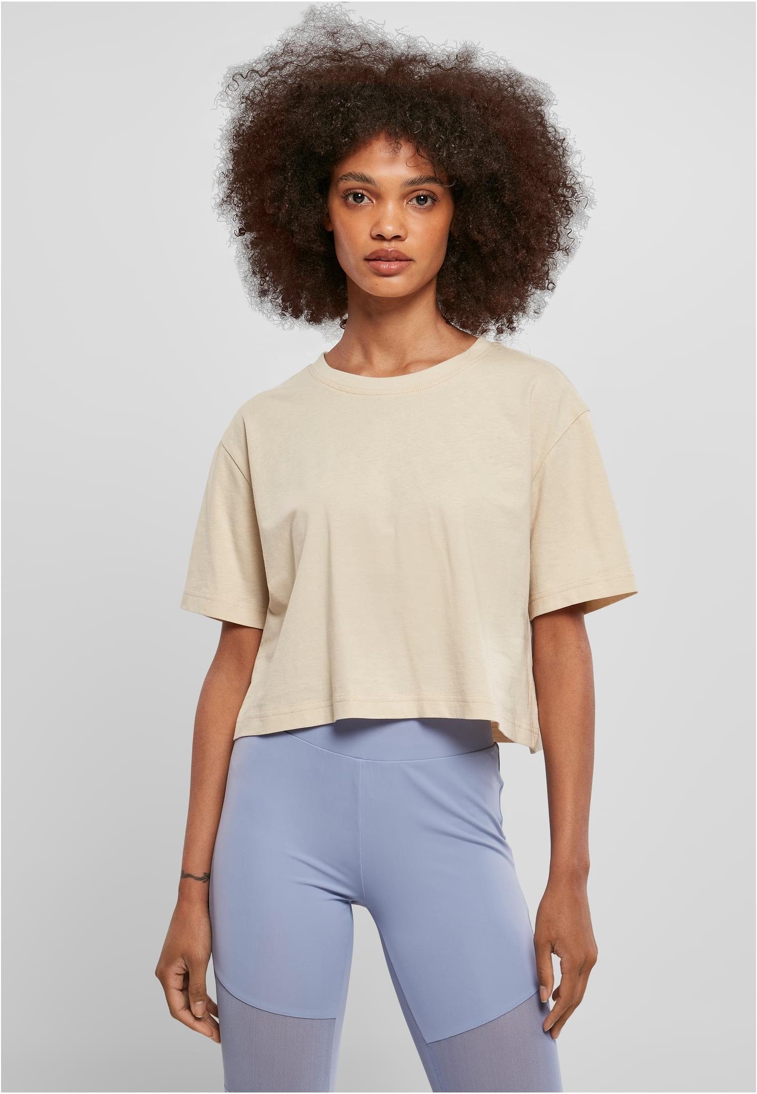 URBAN CLASSICS T-Shirt Damen Oversized (1-tlg) softseagrass Short Ladies Tee