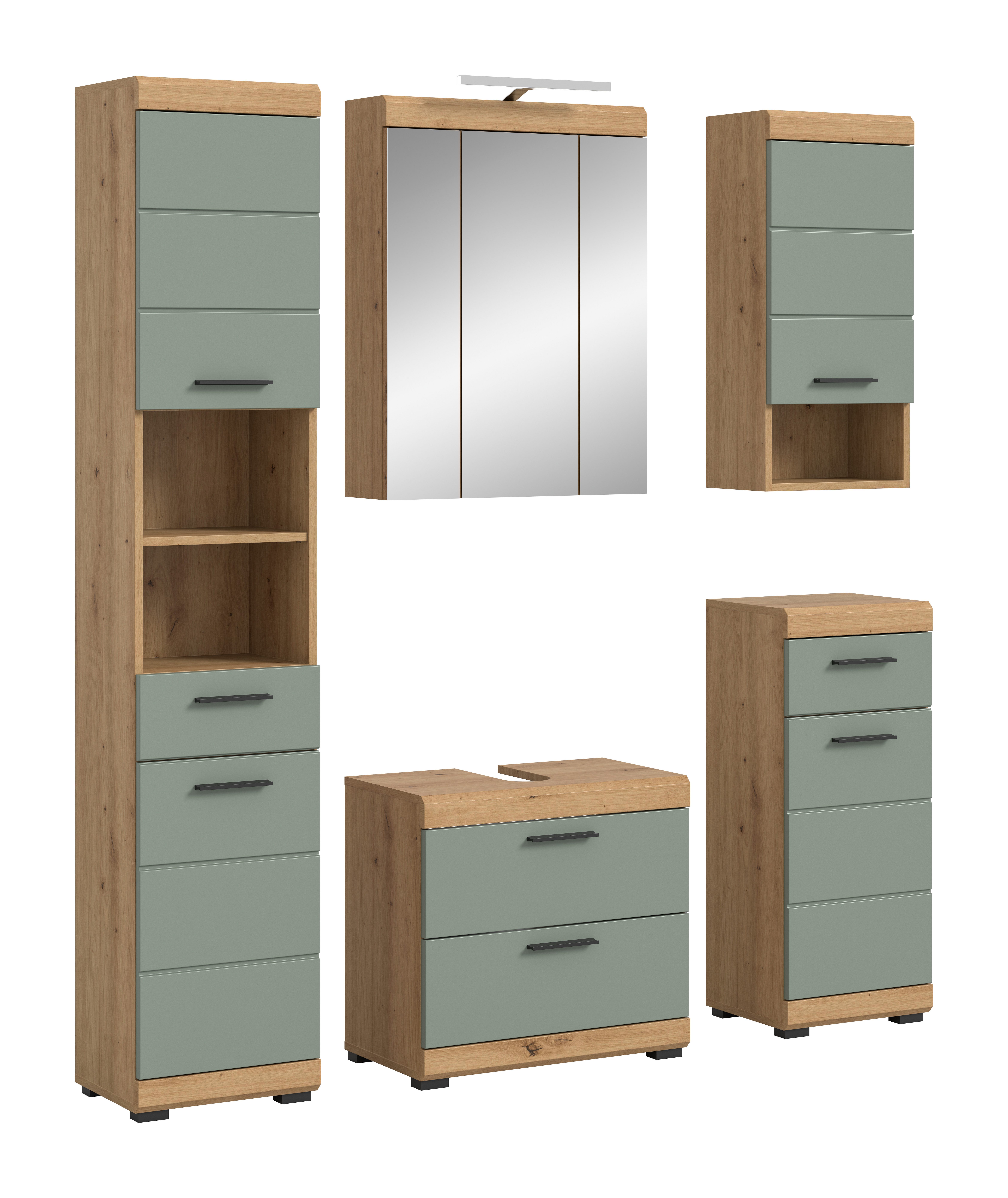 INOSIGN Badmöbel-Set Siena, 5 teilig, inklusive LED Beleuchtung, bestehend günstig online kaufen