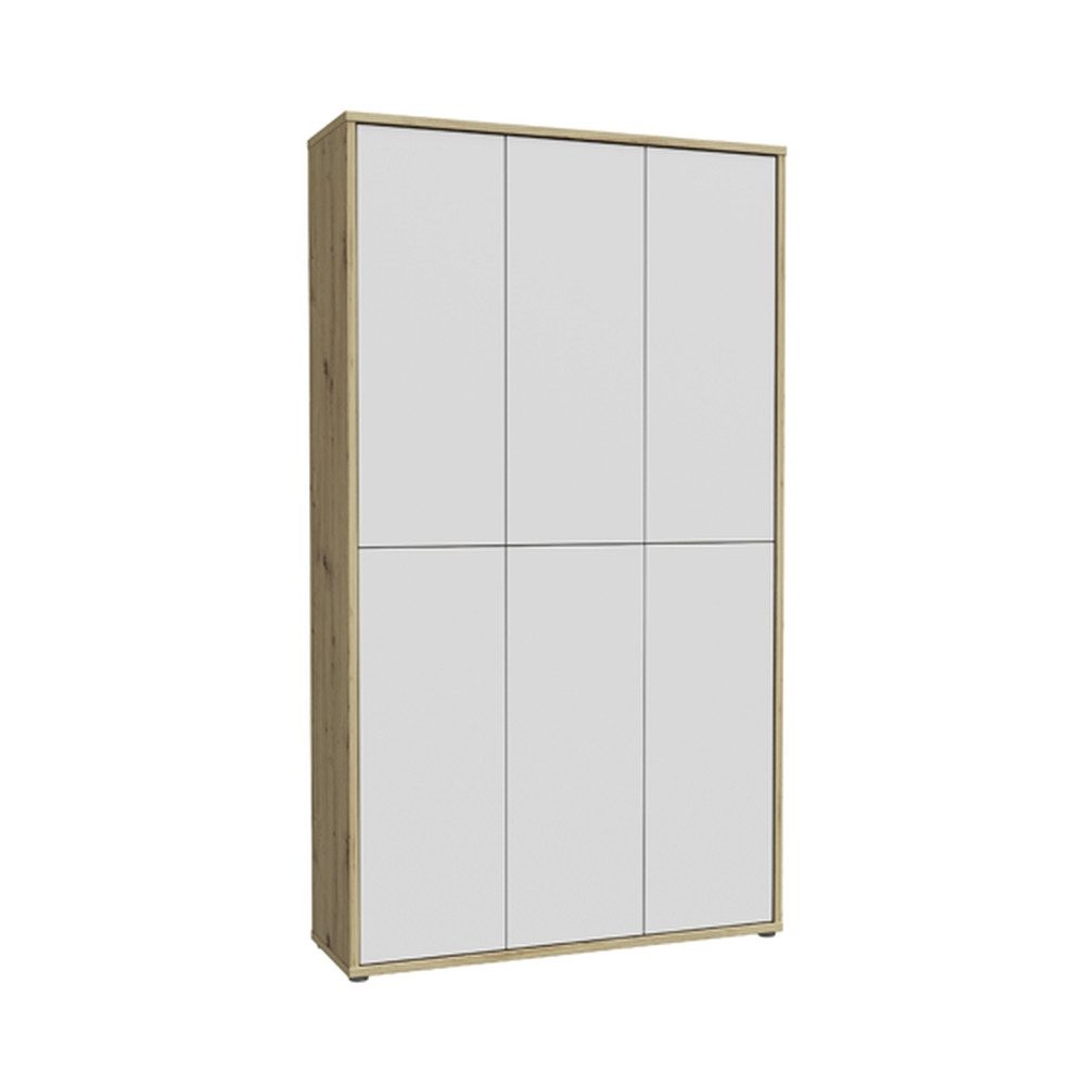 freiraum Schuhschrank Alanna 6 Türen, Secret grey/ Artisan Eiche Dekor - 109,2x191,9x34,9cm (B/H/T)