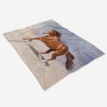 Sinus Art Handtücher Handtuch Strandhandtuch Saunatuch Kuscheldecke mit Tiermotiv Pferd Kraftvoll Wi, Baumwolle-Polyester-Mix (1-St), Handtuch