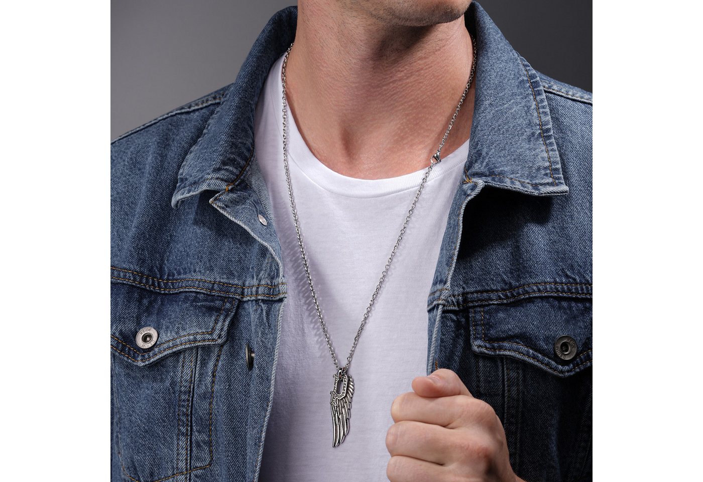 Police Kette mit Anhänger P-Wing silber... Police Kette mit Anhänger P-Wing silber...