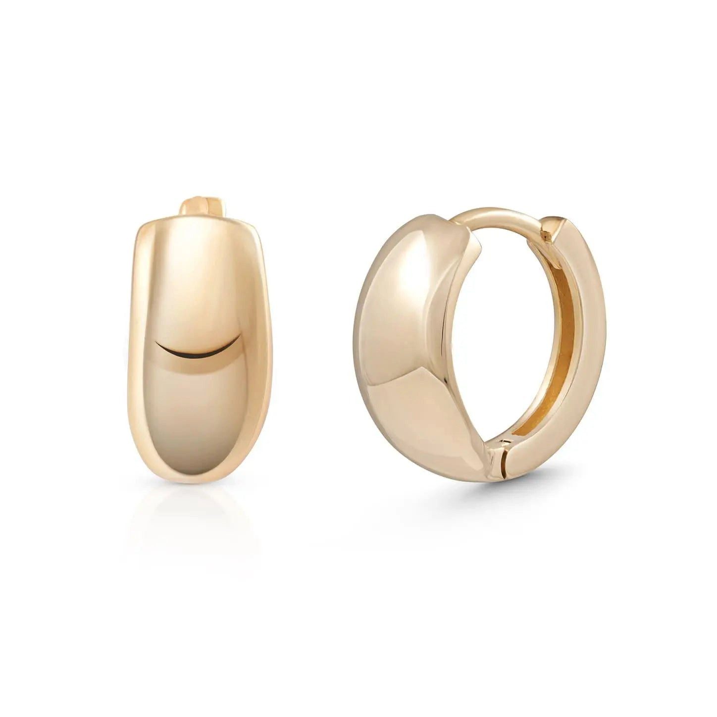 Suzan Gold Creolen-Set 375er Gold Huggies – Elegante Creolen für Damen aus Echtgold, Gelbgold 375