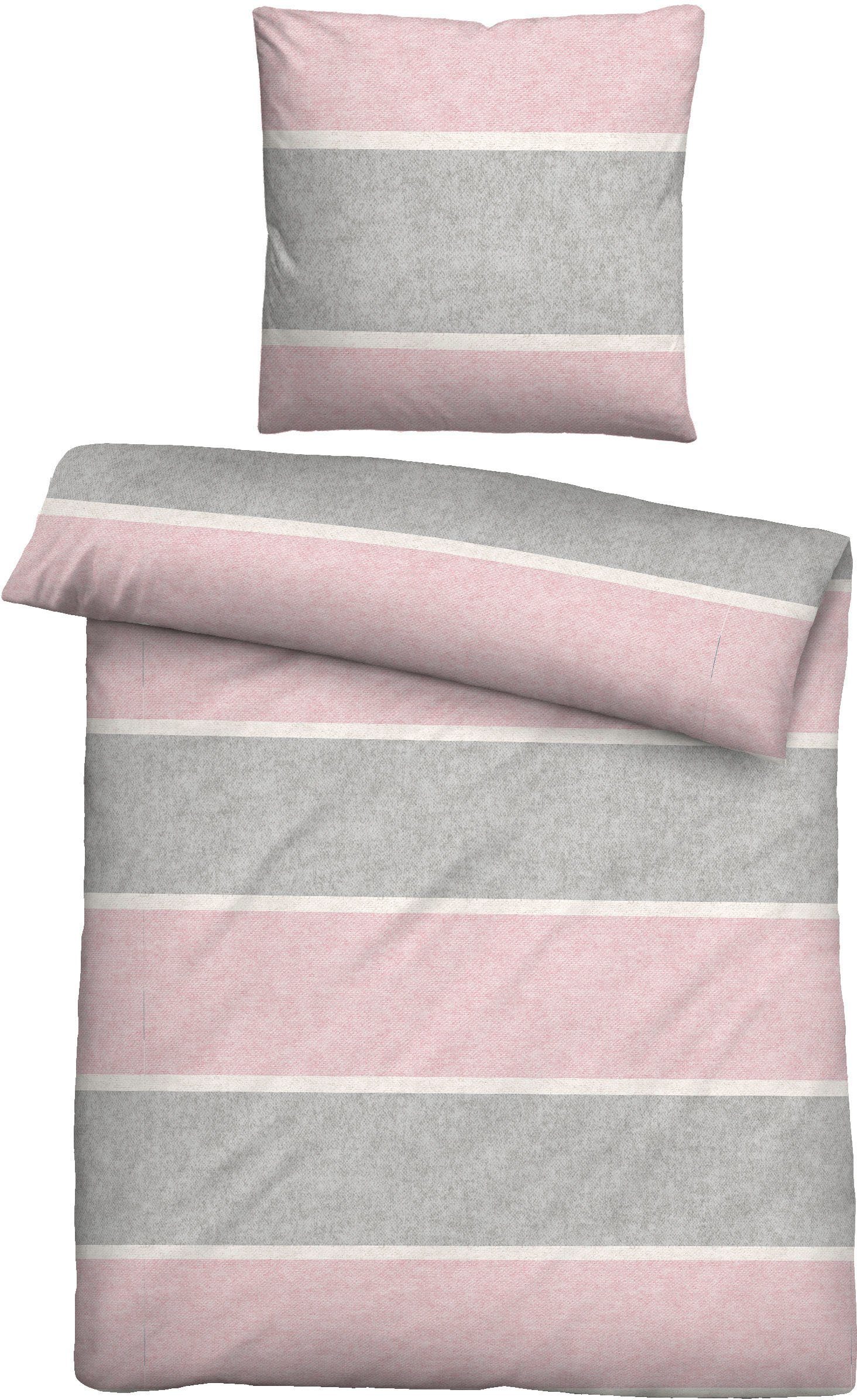 Biberna Bettwäsche Jonas, Flanell, 2 teilig, günstig online kaufen