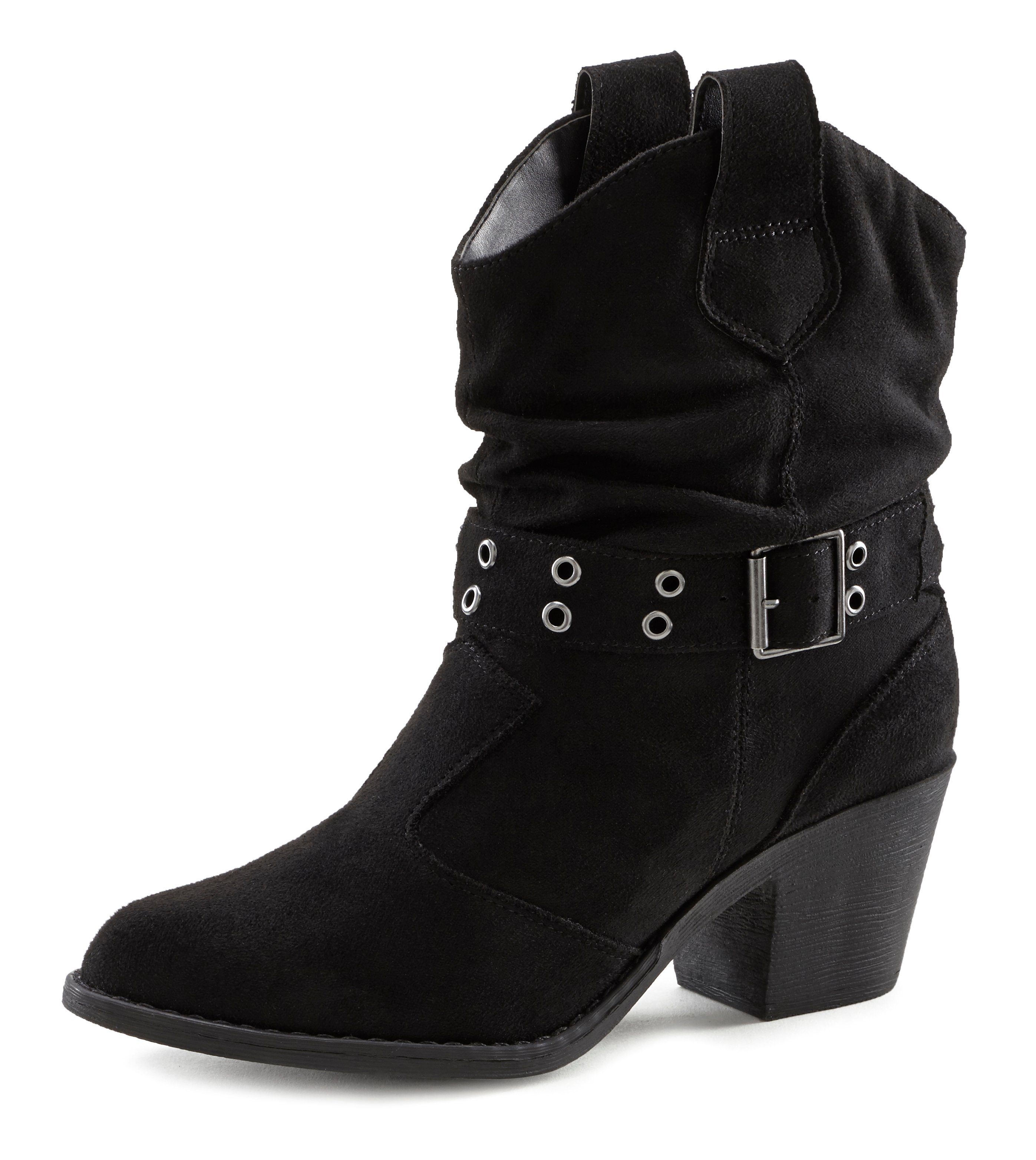 LASCANA Sommerstiefelette Cowboy Stiefelette Cowboy Boots, Western Stiefelette, Ankleboots VEGAN