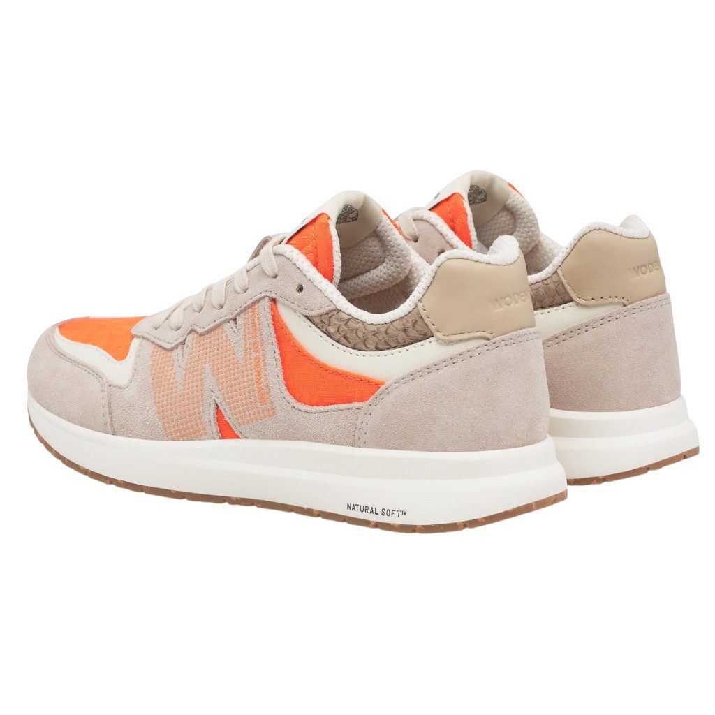 WODEN Rigmor Heritage (Wildleder/Textil) grau/weiss/orange Damen Sneaker