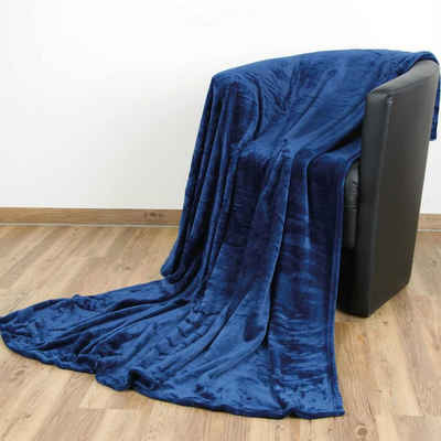 Wohndecke, Bestlivings, Kuscheldecke "Celina" - Blau - 150x200 cm (BxL) - hochwertige Flauschige Kuschel Decke in vielen Farben und Größen