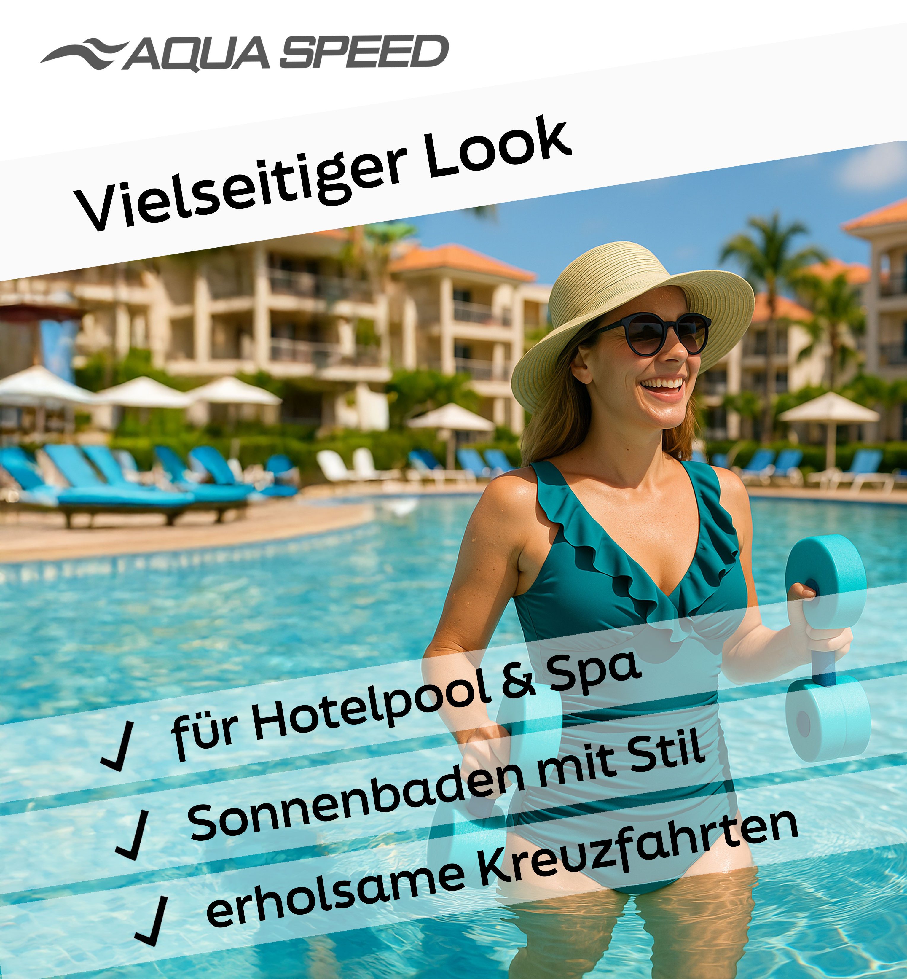 Aqua Speed Badeanzug Figur schmeichelnder Lydia Badeanzug mit kl. Handtuch (elegante Farben und jugendliches Design) – Bild 4 von 5