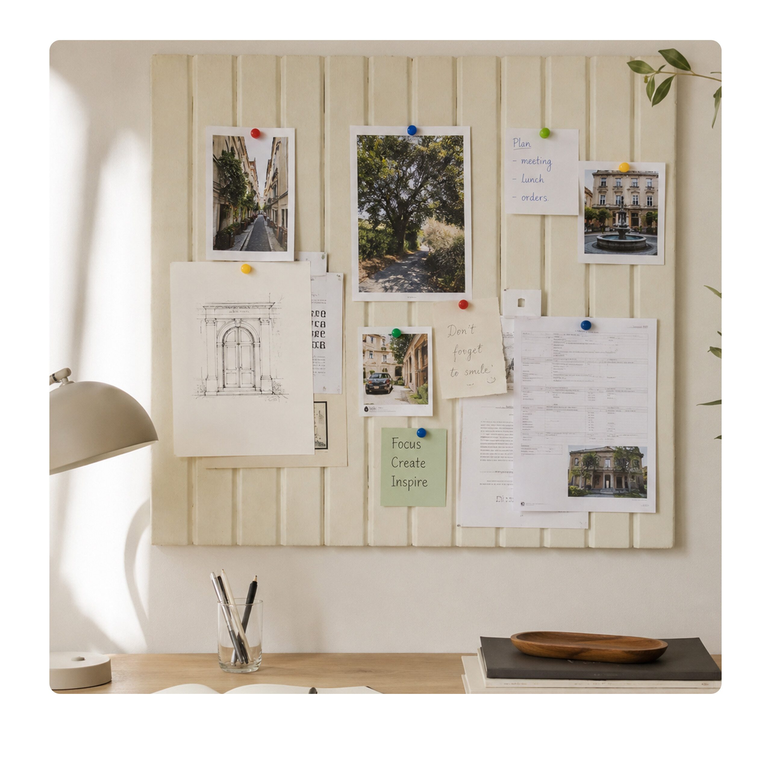 relaxdays Pinnwand Selbstklebendes Filzpinnwand Set, Beige, 60 x 40 cm