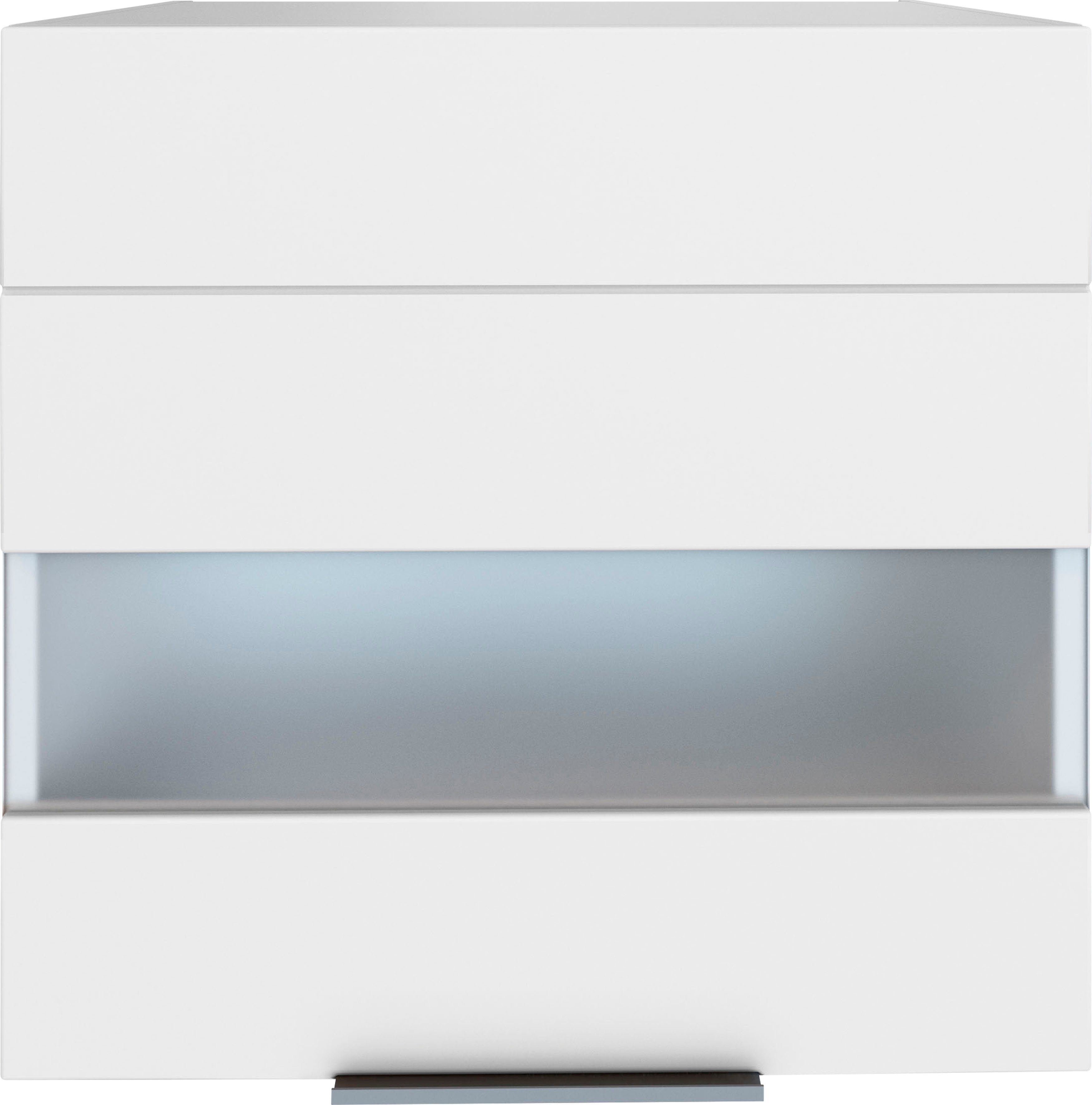 KOCHSTATION Hängeschrank KS-Luhe 60 cm breit, hochwertige MDF-Fronten mit Glaseinsatz