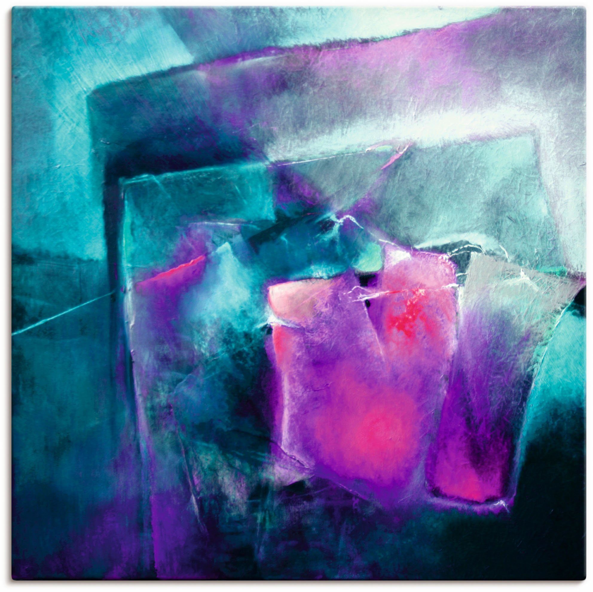 Artland Leinwandbild Türkis und Magenta II, Muster (1 St), auf Keilrahmen gespannt