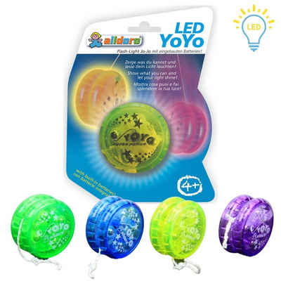 alldoro Fidget-Gadget 60342, LED Yoyo, Jojo mit coolem Leuchteffekt beim Spielen, farbig sortiert