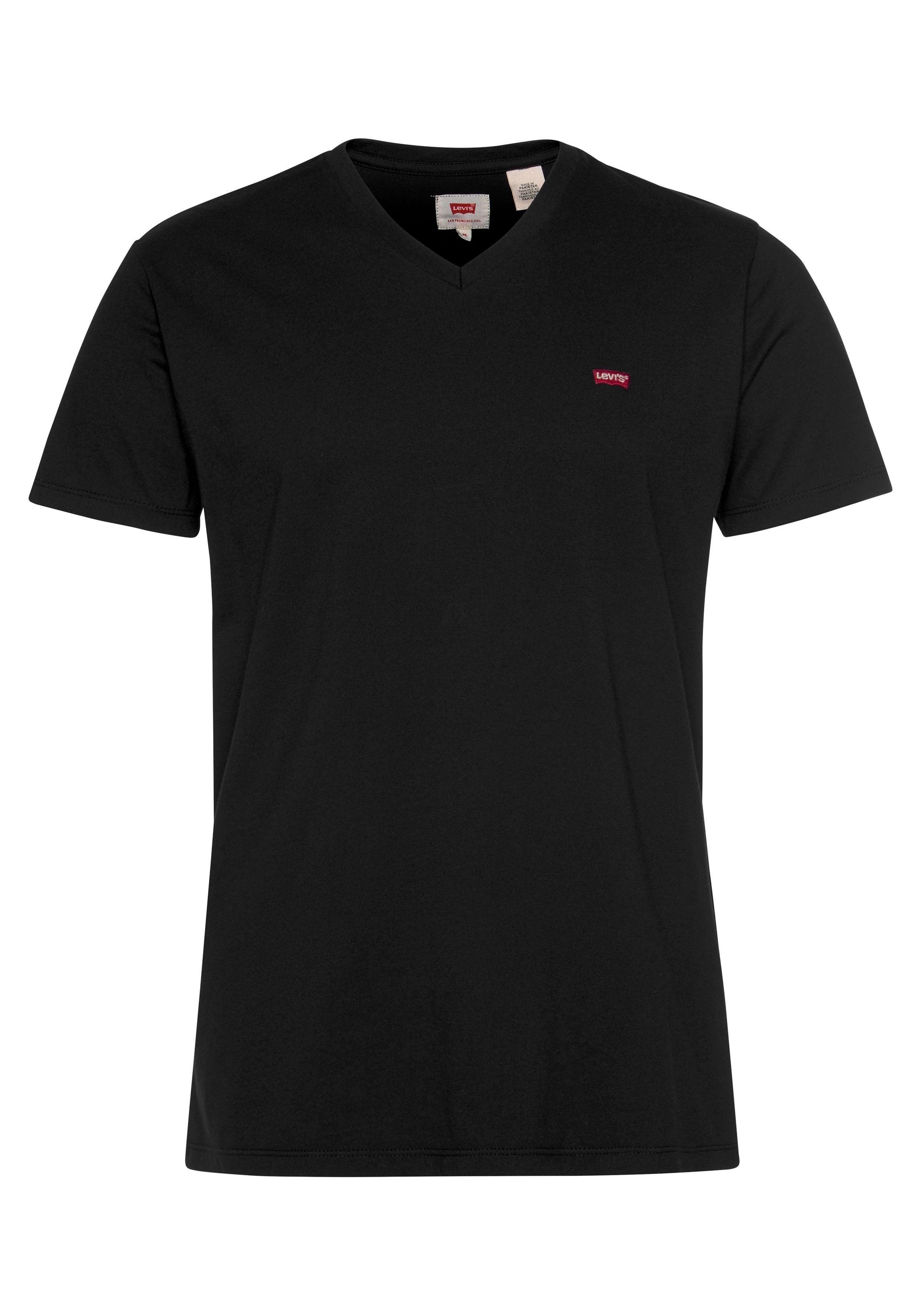 Levi's® V-Shirt LE ORIGINAL HM VNECK mit Logostickerei schwarz