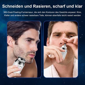 yozhiqu Rasiermesser Elektrischer tragbarer Mini-Kapselrasierer für Männer,Nasenhaartrimmer, Abnehmbarer, waschbarer Kopf, tragbar und einfach zu benutzen