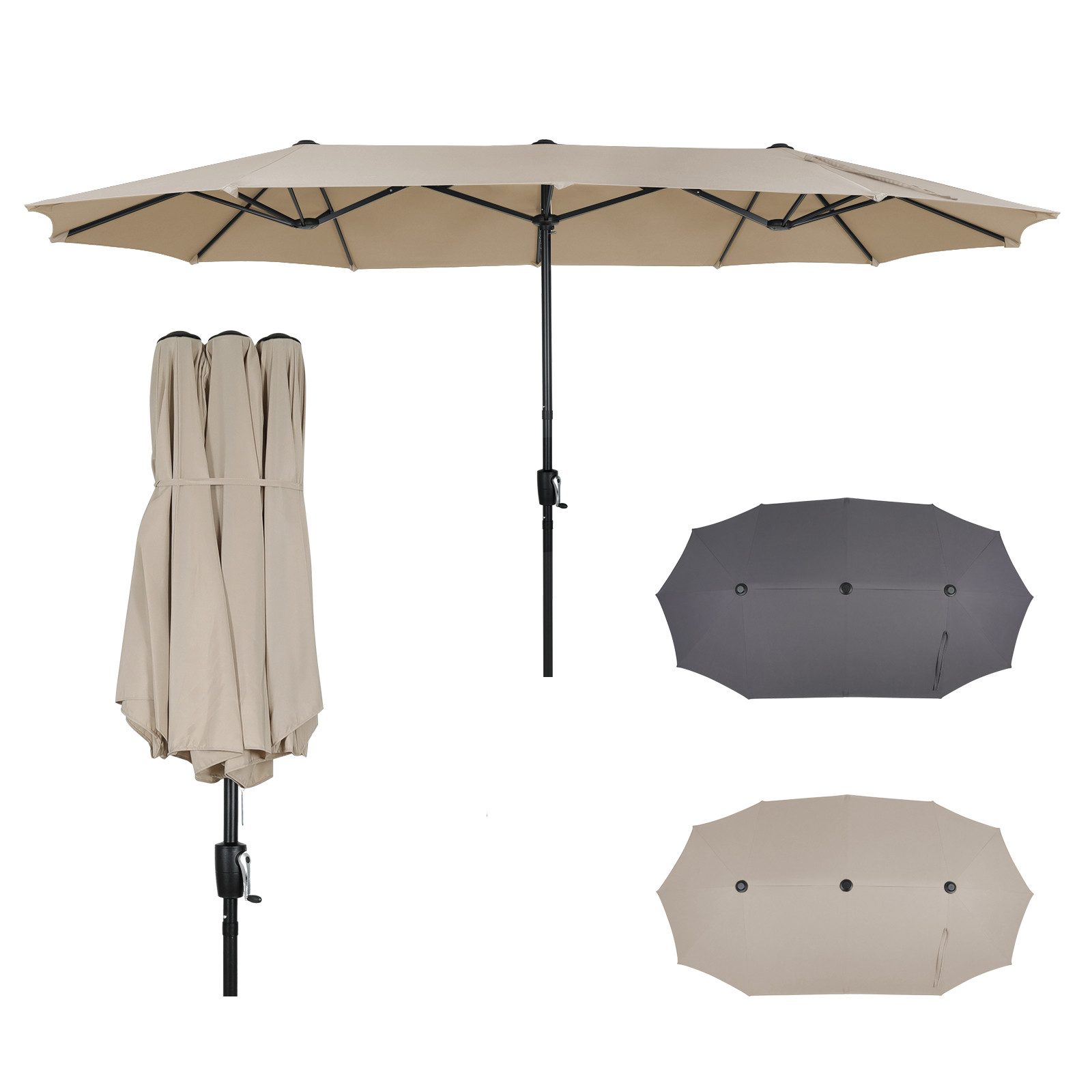 Puluomis Sonnenschirm Balkonschirm ohne Ständer Strandschirm günstig online kaufen