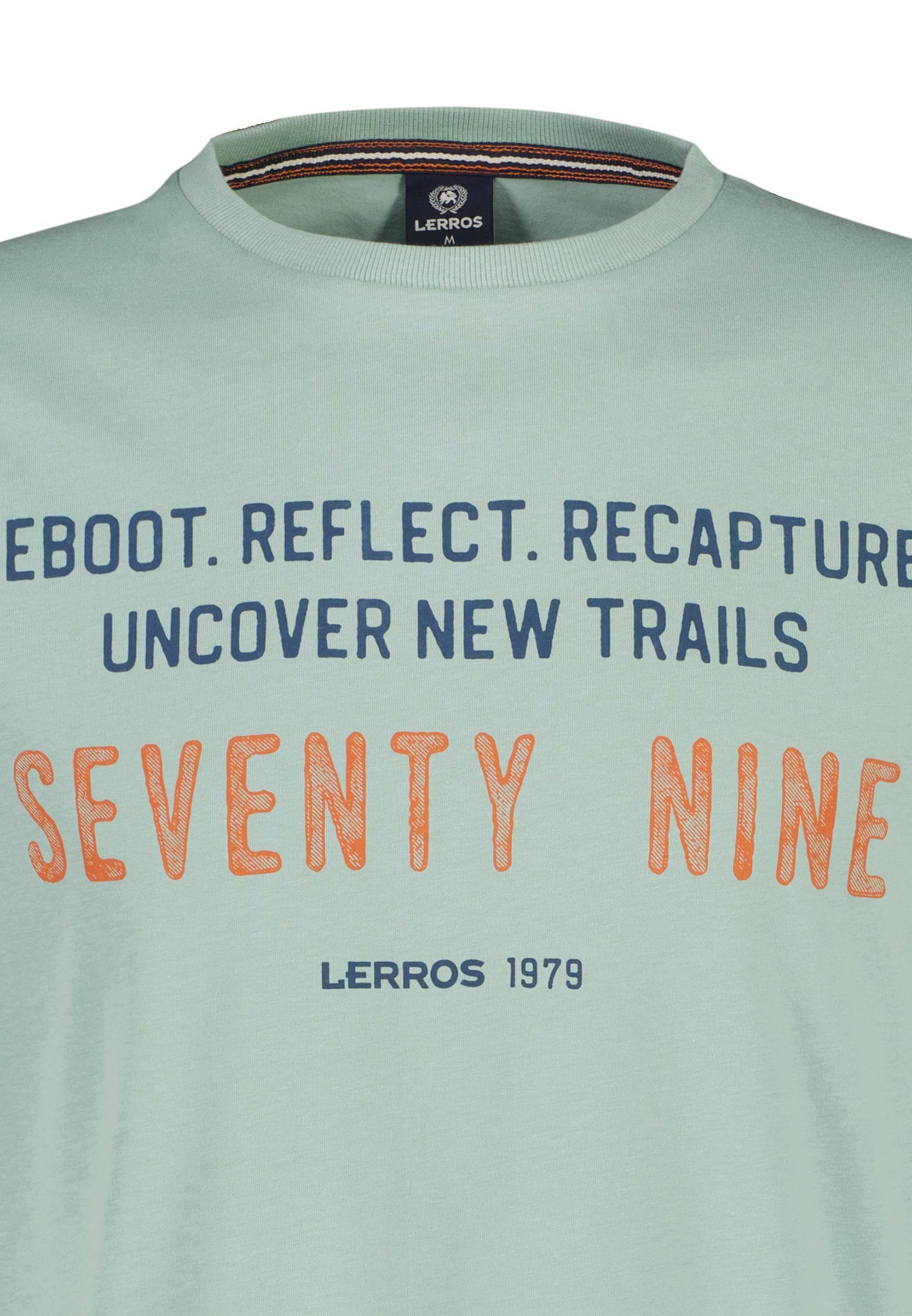 LERROS T-Shirt mit Nine* T-Shirt *Seventy LERROS Brustprint GREEN