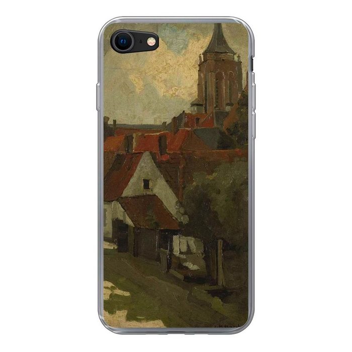 MuchoWow Handyhülle Der Turm von Gorkum - Gemälde von George Hendrik Breitner Handyhülle Apple iPhone 7 Smartphone-Bumper Print Handy Schutzhülle