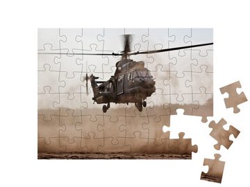 puzzleYOU Puzzle Landung eines Militärhubschraubers, 48 Puzzleteile, puzzleYOU-Kollektionen Fahrzeuge