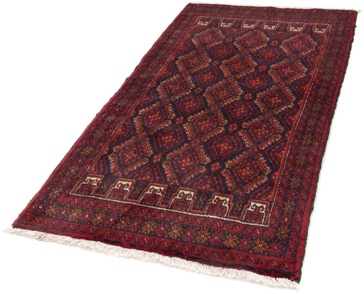 Wollteppich Belutsch Durchgemustert Rosso scuro 168 x 89 cm, morgenland, rechteckig, Höhe: 8 mm, Handgeknüpft | Kurzflor-Teppiche