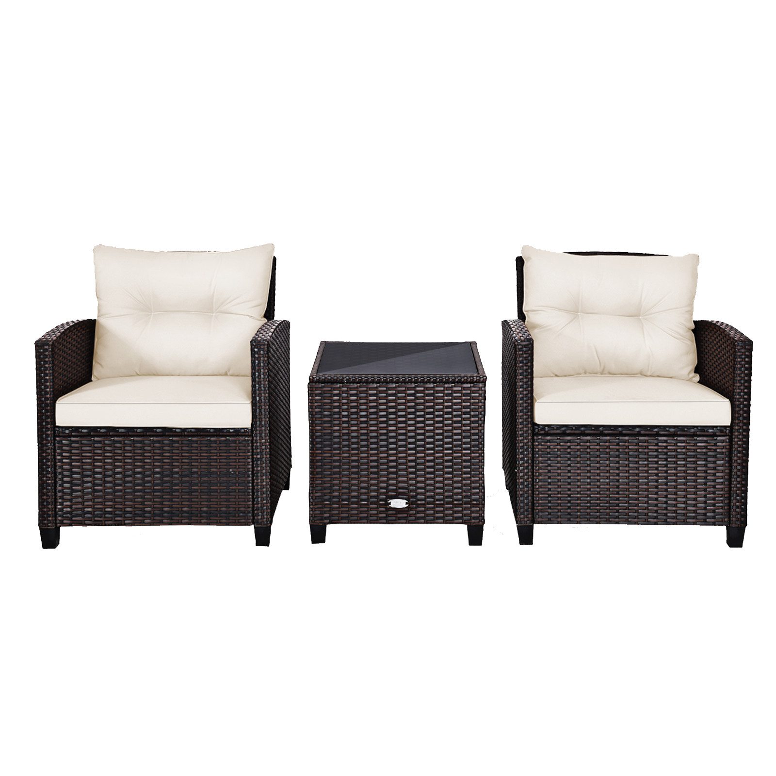 KOMFOTTEU Sitzgruppe Rattan Gartenmöbel, (Set, 3-tlg), günstig online kaufen