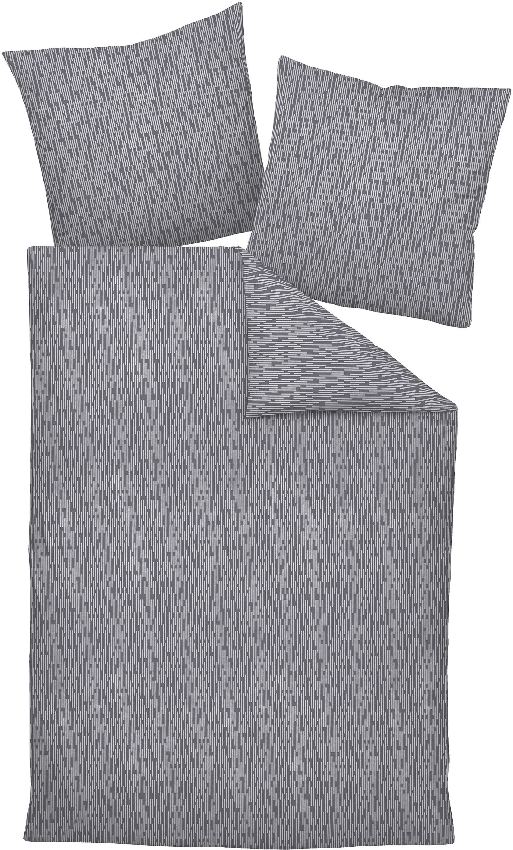 Janine Mako-Satin Bettwäsche MILANO 45097 opalgrau Größe:  155x220 cm + 80x günstig online kaufen