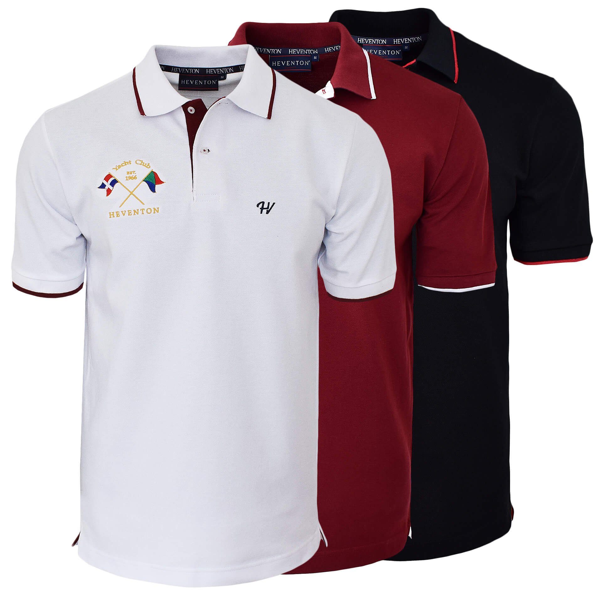 HEVENTON Poloshirt Piqué Schwarz