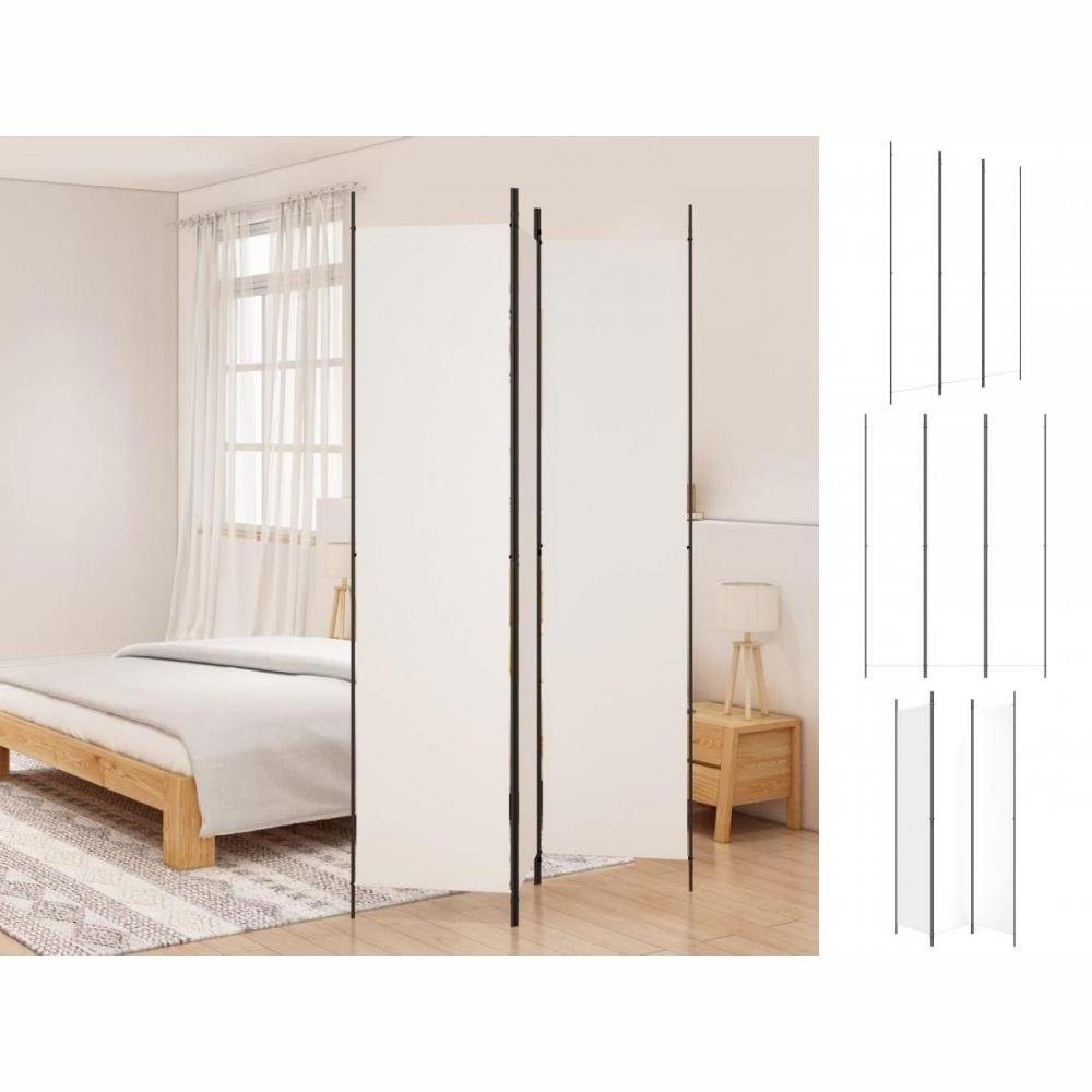 vidaXL Raumteiler 3-tlg Raumteiler Paravent Trennwand Spanische Wand Weiß 150x220 cm Sto