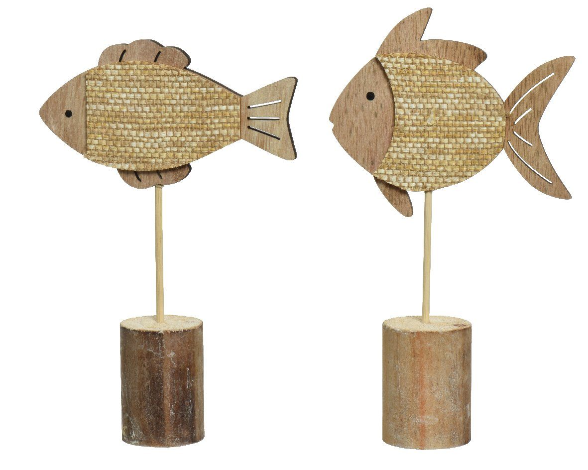 season Holz 23cm braun sortiert Stück 1 Fisch natur Decoris Dekofigur, Deko decorations Maritime Aufsteller