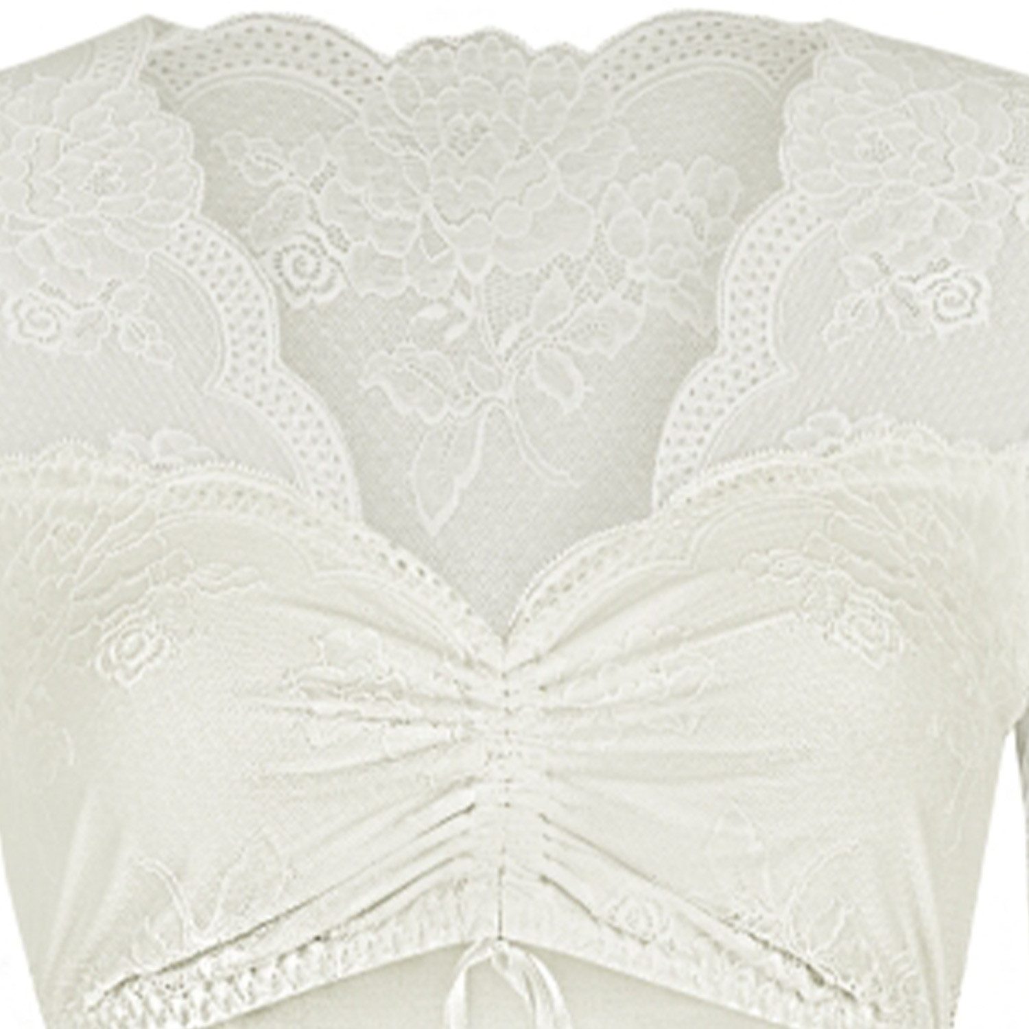 Nina Von C. Dirndlbluse 'Liosa' mit V-Ausschnitt Spitze 16464718, Champag – Bild 5 von 5