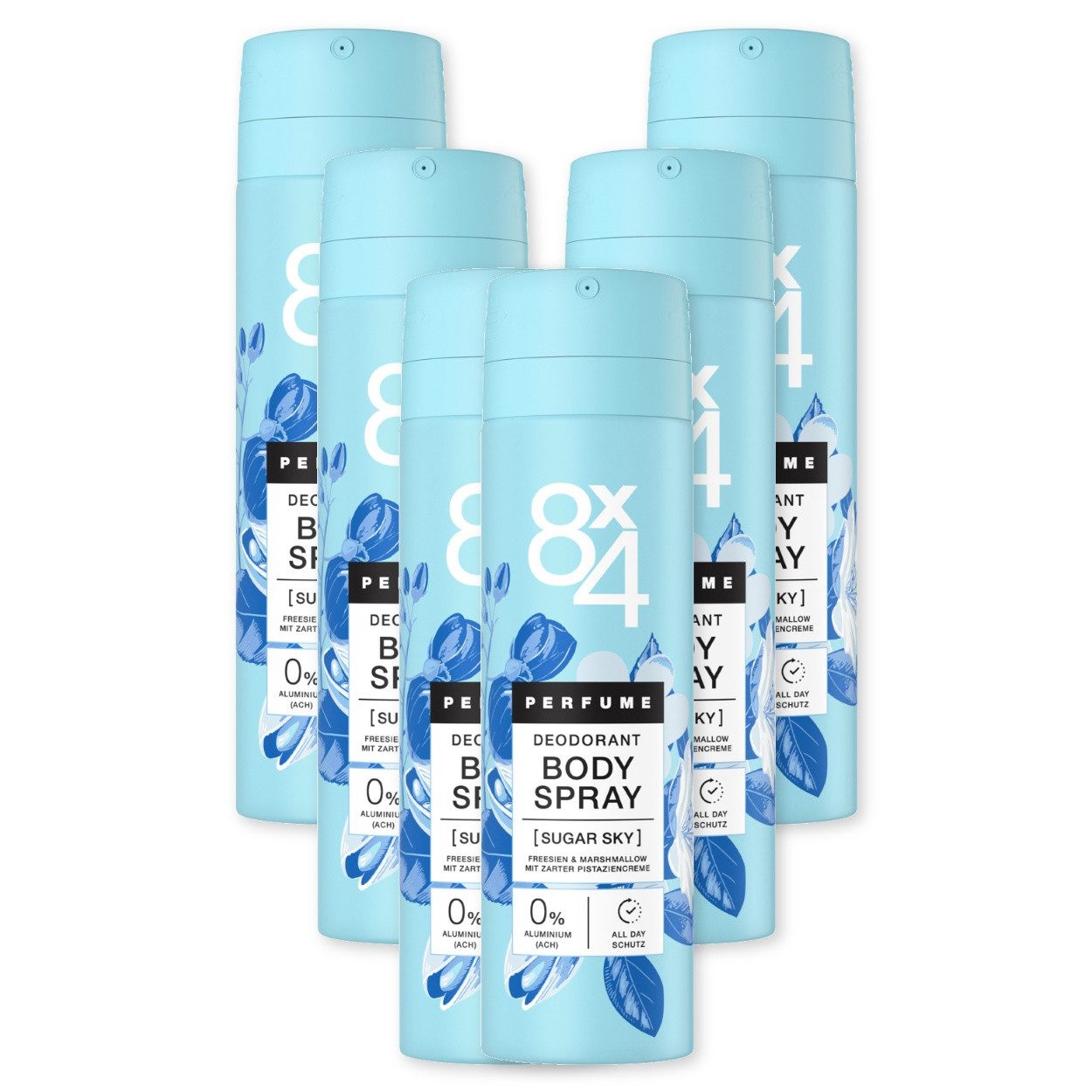 8x4 Bodyspray 8X4 Body Spray Sugar Sky 6 x 150ml, 6-tlg.